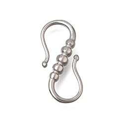 Couleur Acier Inoxydable 304 acier inoxydable s-crochet fermoirs, mousqueton double, couleur inox, 21x8x3mm