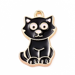 Белый Подвески из эмали и сплава, кошачье очарование, золотые, белые, 25x15x2 мм, отверстие : 2 мм