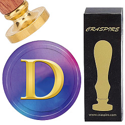 Letter D Латунная восковая печать с деревянной ручкой, для diy scrapbooking, Буква D, 25 мм