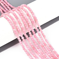 Розовый Опал Натуральный розовый опал бусы пряди, круглые, граненые, 2~2.5 мм, отверстие : 0.5 мм, около 165~189 шт / нитка, 14.96~15.75''' (38~40 см)