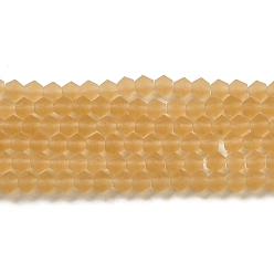 Цвет Древесины Имитировать нити бус из матового стекла из австрийского хрусталя, класс АА, граненые, двухконусные, деревесиные, 6x6 мм, отверстие : 1.2 мм, около 45~47 шт / нитка, 9.65~9.84 дюйм (24.5~25 см)