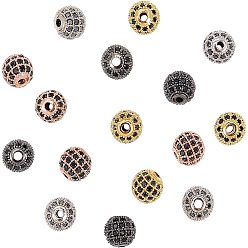 Mixed Color Rack Plating Brass Cubic Zirconia Beads, Long-Lasting Plated, Round, Mixed Color, 8x7mm, Hole: 2mm, 16pcs/box