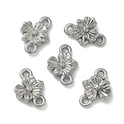 Нержавеющая Сталь Цвет 304 ссылки нержавеющей стали, подвески в форме цветка, не тускнеет, цвет нержавеющей стали, 10x7x2.5 мм, отверстие : 1 мм