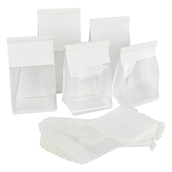 Weiß 20 Stück wiederverschließbare Kraftpapierbeutel, selbstdichtender Beutel, mit fenster, Rechteck, weiß, 28.7x12.9x0.06 cm