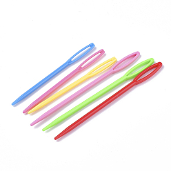 (52) Непрозрачная лаванда Вязальные пластиковые спицы, разноцветные, 90x6x3 мм, отверстия: 3x20 mm, 70x4.5x3 mm, отверстия : 2x17 mm , 6 шт / комплект