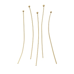 Настоящее золото 24K Контакты латунь шаровой головкой, без свинца и без кадмия, реальный 24 k позолоченный, 45x0.6 мм, Руководитель: 1.5 mm