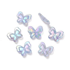 Светло-Голубой УФ-покрытие радужное радужное имитация желе акриловые бусины, бабочка, Небесно-голубой, 19x22.5x6 мм, отверстие : 2.5 мм