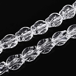 Прозрачный Краска для выпечки, прозрачные стеклянные бусины, нити, тюльпан, прозрачные, 12x10x6.5~7 мм, отверстие : 1 мм, около 55 шт / нитка, 25.59 дюйм (65 см)