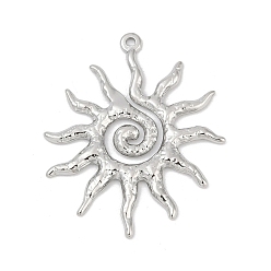 Нержавеющая Сталь Цвет 304 подвески из нержавеющей стали, очарование солнца, анти-тускнение, цвет нержавеющей стали, 41x34x2 мм, отверстие : 1.5 мм