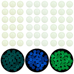Blau 90 Stk. 3 Farben Harzperlen, leuchtend / im Dunkeln leuchten, Runde, Blau, 6 mm