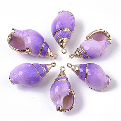 Средняя Орхидея Аэрозольная краска и гальванические спиральные подвески, с золотыми тонами латунных петель, средне орхидеи, 32~40x17~20x15~17 мм, отверстие : 1.6 мм