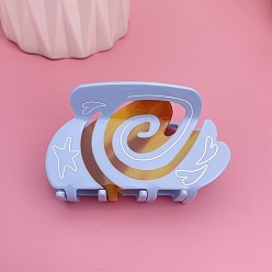 Васильковый Заколки для волос из ацетата целлюлозы с вихревым узором, васильковый, 90 мм