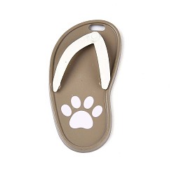 Светло-коричневый Спрей окрашены сплава большие кулоны, тапочка с рисунком в виде лапы, без кадмия, без никеля и без свинца, загар, 60x30x8 мм, отверстие : 7x3 мм