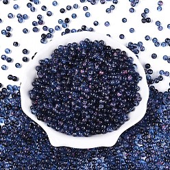 Полуночно-синий Краски для выпечки стеклянные бусины, круглые, темно-синий, 4~4.5 мм, отверстие : 1 мм, Около 4500 шт / фунт