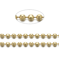 Золотой Латунные шаровые цепи, граненые, долговечный, пайки, с катушкой, без кадмия, без никеля и без свинца, золотые, 1.5 мм, около 301.83 футов (92 м) / рулон