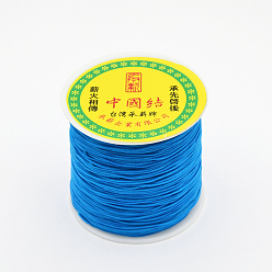 Озёрно--синий Круглая нить из полиэстера, китайский вязать шнур, Плут синий, 0.8 мм, около 109.36 ярдов (100 м) / рулон