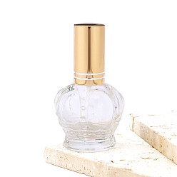 Золотистый 12мл флаконы-распылители из стекла с короной, распылитель мелкого тумана, многоразовая бутылка, золотые, 3.7x6.7 см, емкость: 12 мл (0.41 жидких унций)