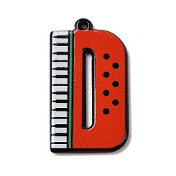 Letter D Circus Theme Printed Acrylic Pendants, Joker, Letter Charm, Letter D, 34x19x2mm, Hole: 1mm