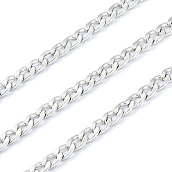 Нержавеющая Сталь Цвет Устойчивые к потускнению 304 цепи из нержавеющей стали, витая цепь, несварные, с катушкой, цвет нержавеющей стали, 6x4x1 мм, 32.8 футов (10 м) / рулон