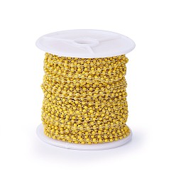Золотистый Ручной цепи эмаль бисера, пайки, с медными цепями, реальный 18 k позолоченный, долговечный, с катушкой, золотые, 4~5x2x2~3 мм, около 32.8 футов (10 м) / рулон