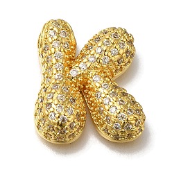 Letter K Латунь с кубическим цирконием подвеской, без кадмия, без никеля и без свинца, Письмо K, Письмо K, 22x19x7 мм, отверстие : 4 мм