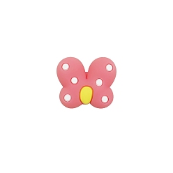 Salmon Butterfly Food Grade Eco-Friendly Silicone Focal Beads, Salmon, 23x25mm