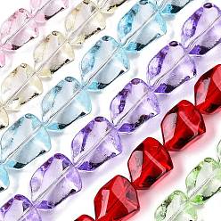 (52) Непрозрачная лаванда Стеклянные бусины с гальваническим покрытием , граненые, камень, разноцветные, 15.5~16x12x9 мм, отверстие : 1.4 мм, около 39~40 шт / нитка, 22.99~24.65 дюйм (58.4~62.6 см)