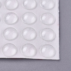 Прозрачный Самоклеющиеся силиконовые ножные бамперы, дверной шкаф ящики бампер площадки, полукруглые / купольные, прозрачные, 6x2 мм, 50шт / лист