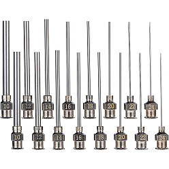 Нержавеющая Сталь Цвет Наконечники для подачи иглы из нержавеющей стали, цвет нержавеющей стали, 7.4x7.2x1.7 см, 16 шт / коробка