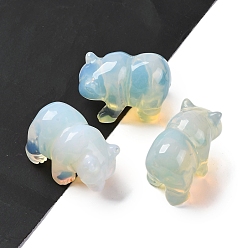 Опал Синтетические опалитовые дисплеи, товары для украшения дома, белый медведь, 34~36x48~50x26~28 мм