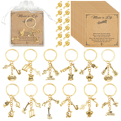 Золотой Брелки и броши из сплава, с подвесками из сплава и подарочными пакетами из бумажных карточек и органзы, разнообразные, золотые, 9.1~88 мм