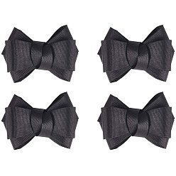 Schwarz Rippengewebe Bowknot, Handarbeit gewebt Ornament Accessoires, Schwarz, 59x81.5x24 mm