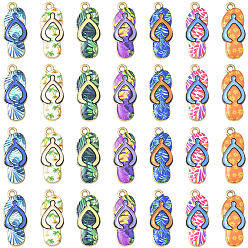 (52) Непрозрачная лаванда 40 шт. Подвески из сплава эмали, стойки покрытие, шарм вьетнамки, золотой свет, разноцветные, 30.2x12x2 мм, отверстие : 2 мм