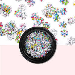 (52) Непрозрачная лаванда Блестящий лазерный блеск для ногтей, украшение для украшения ногтей, снежинка, разноцветные, 5 мм, около 100 шт / коробка