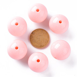 Light Salmon Opaque Acrylic Beads, Round, Light Salmon, 20x19mm, Hole: 3mm, about 111pcs/500g