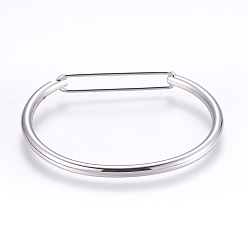 Нержавеющая Сталь Цвет Устойчивые к потускнению 304 браслеты из нержавеющей стали, цвет нержавеющей стали, 45x58 мм