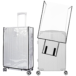 Черный Прозрачный чехол для багажа из ПВХ, прозрачный защитный чехол для дорожного чемодана, для 22дюймового чемодана, чёрные, 415x250x490 мм