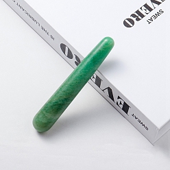Зеленый Авантюрин Натуральные зеленые авантюрные массажные палочки, массажные инструменты, гуа-ша соскабливающая палочка, конус, 100~110x20 мм