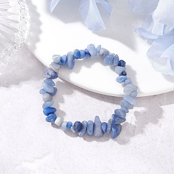 Синий Авантюрин Браслеты из натурального синего авантюрина с бусинами, окрашенные и нагретые, для мужчин и женщин, внутренний диаметр: 1-5/8 дюйм (4.1 см)