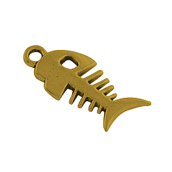 Античное Золото Сплавочные подвески тибетского стиля, без кадмия, без никеля и без свинца, елочка, античное золото , 27x11.5x2.5 мм, Отверстие : 2.5 мм , около 470 шт / 1000 г