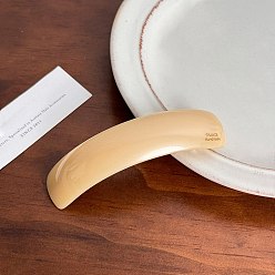 пшеница Заколка для волос из ацетата целлюлозы, с фурнитурой платина железная, прямоугольные, цвет пшеницы, 100 мм