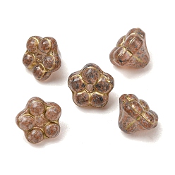 Rosy Brown Handmade Lampwork Bead Caps, Flower, Rosy Brown, 7x8.5x8.5mm, Hole: 1mm, about 240pcs/bag