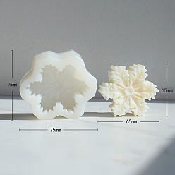 White Scented Candle Molds, Snowflake Silicone Molds, White, 7.5x7.5x3cm