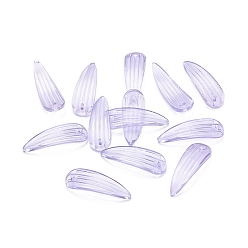Purple Two Tone Transparent Glass Pendants, Petal, Purple, 26x9x2mm, Hole: 1.2mm