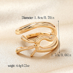 Золотой Наборы открытых колец-манжет из сплава для женщин, золотые, 17 мм, внутренний диаметр: 18 мм