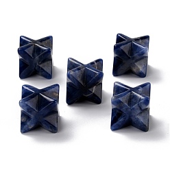 Содалитовое Скульптура из натурального содалита, целебный кристалл, звездный орнамент меркаба, украшение домашнего офиса, 20x20x20 мм