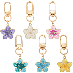 (52) Непрозрачная лаванда 12 шт 6 цвета сплав эмаль цветок подвеска украшения, с поворотными застежками сплава, разноцветные, 61 мм, 2 шт / цвет