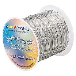 Платина Круглая медная проволока для ювелирных изделий, с катушкой, платина, 24 датчик, 0.5 мм, около 196.85 футов (60 м) / мешок