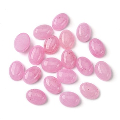 Jade Blanco Cabujones de jade blanco natural, oval, teñido, rosa perla, 8~8.5x6~6.5x2.5~3.5 mm