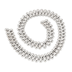 с Платиновым Покрытием 1нить гальванически осажденных стеклянных бусин, слеза, с покрытием платиным, 9x6x5.5 мм, отверстие : 0.9 мм, около 125 шт / нитка, 15.75 дюйм (40 см)